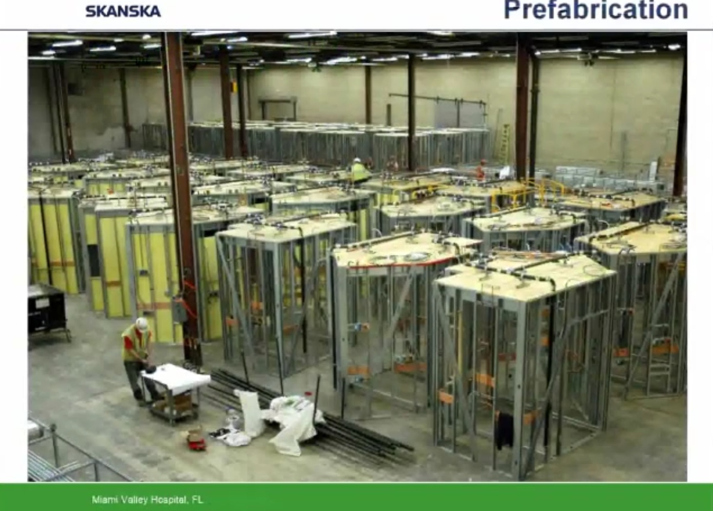 Prefabricación por Componentes – Hospital Miami Valley – Skanska.